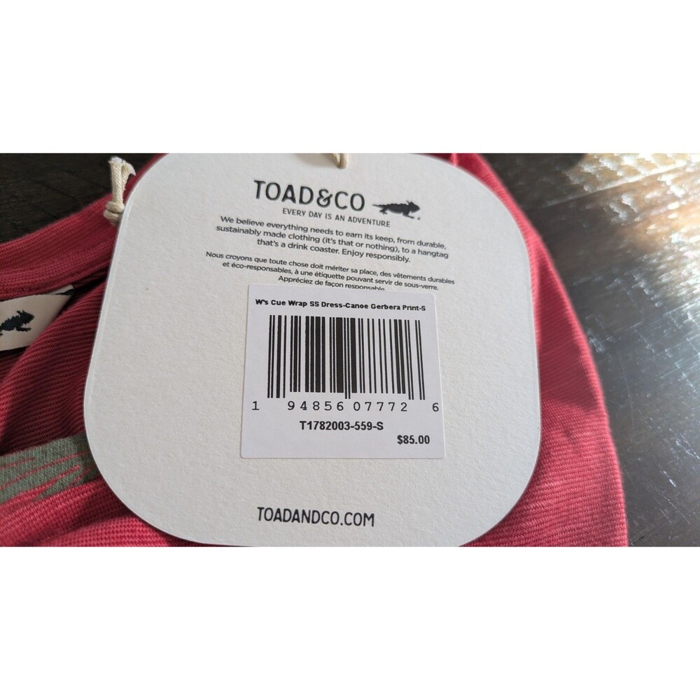 Toad Co Casual Dress S Organic Cotton Tencel Cue Wrap Sustainable Pockets NWT - Picture 5 of 9